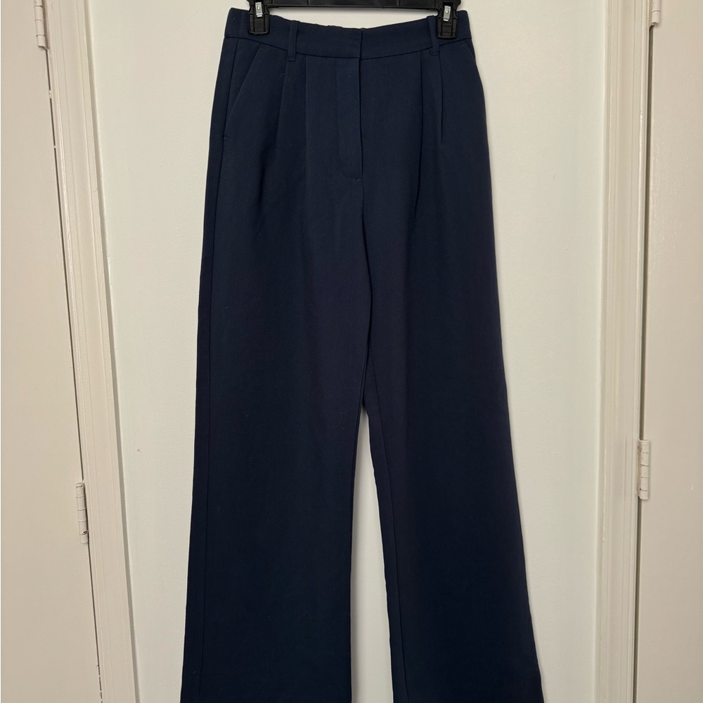 Abercrombie & Fitch Navy Wide-Leg Trousers